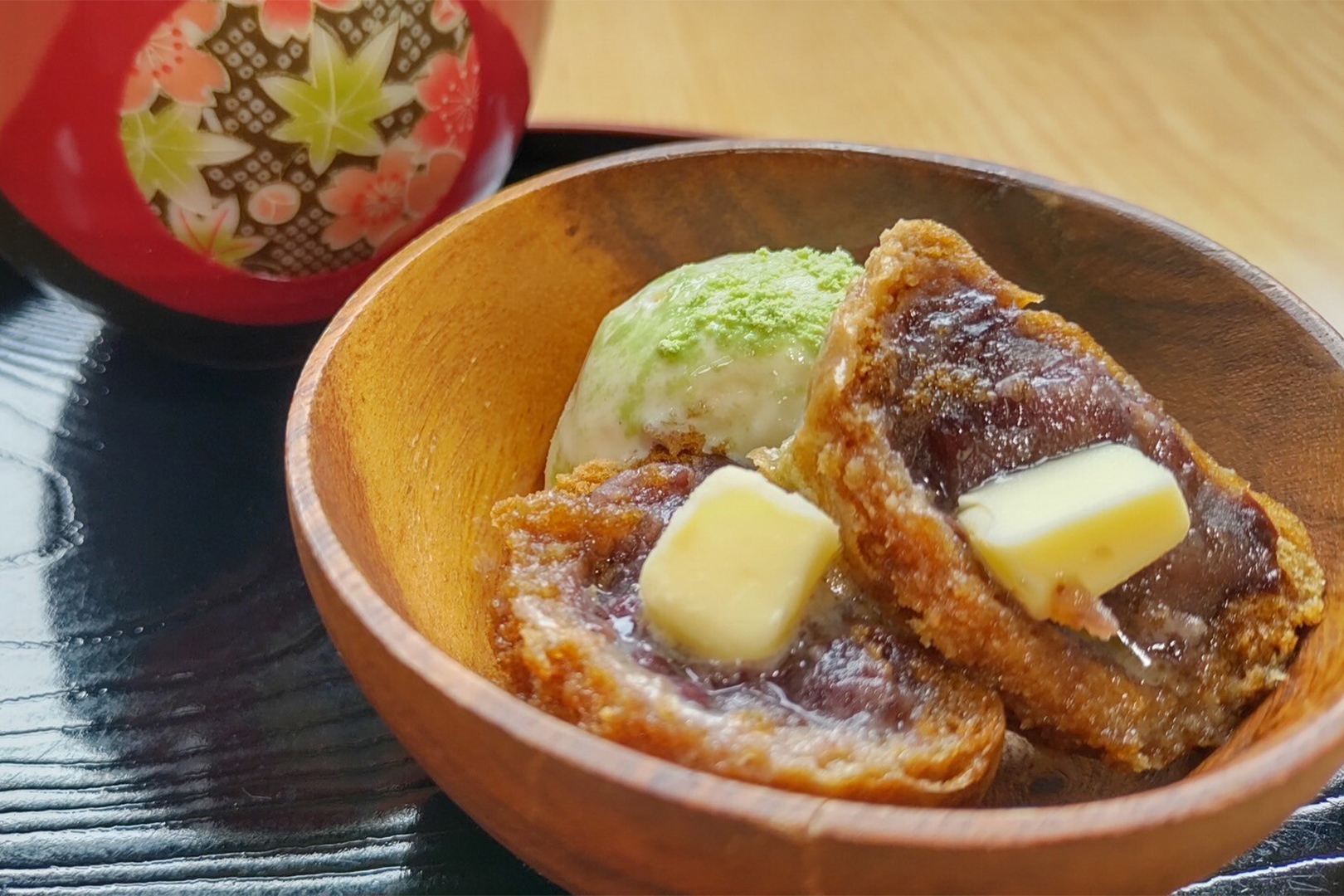 茶まんバターアイス添えセット